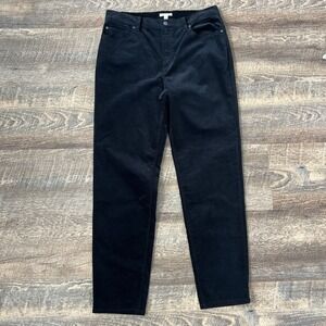 Eileen Fisher‎ Pant Cotton Stretch Velveteen Black Medium